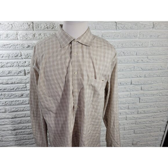 Pronto Uomo Men Shirt 3XLT Long Sleeve Collar Casual Non Iron Beige PLA51XE - Picture 3 of 8